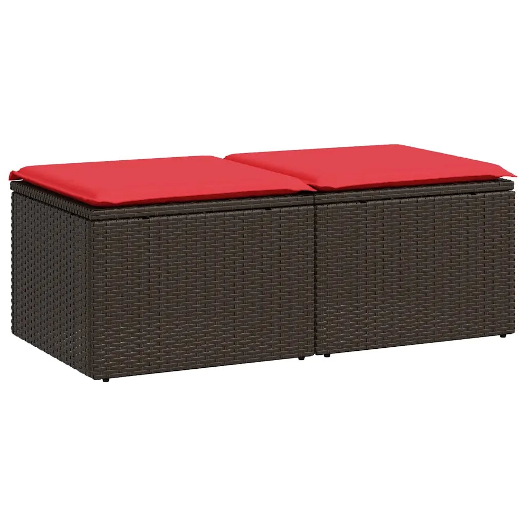 Set Divano Giardino 4 pz con Cuscini Marrone Polyrattan Acacia