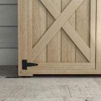 Armadio da giardino casetta rimessa per attrezzi 90L x 54,5P x 161/168,5H cm 2 ripiani tetto bitumato impermeabile legno pino autoclave