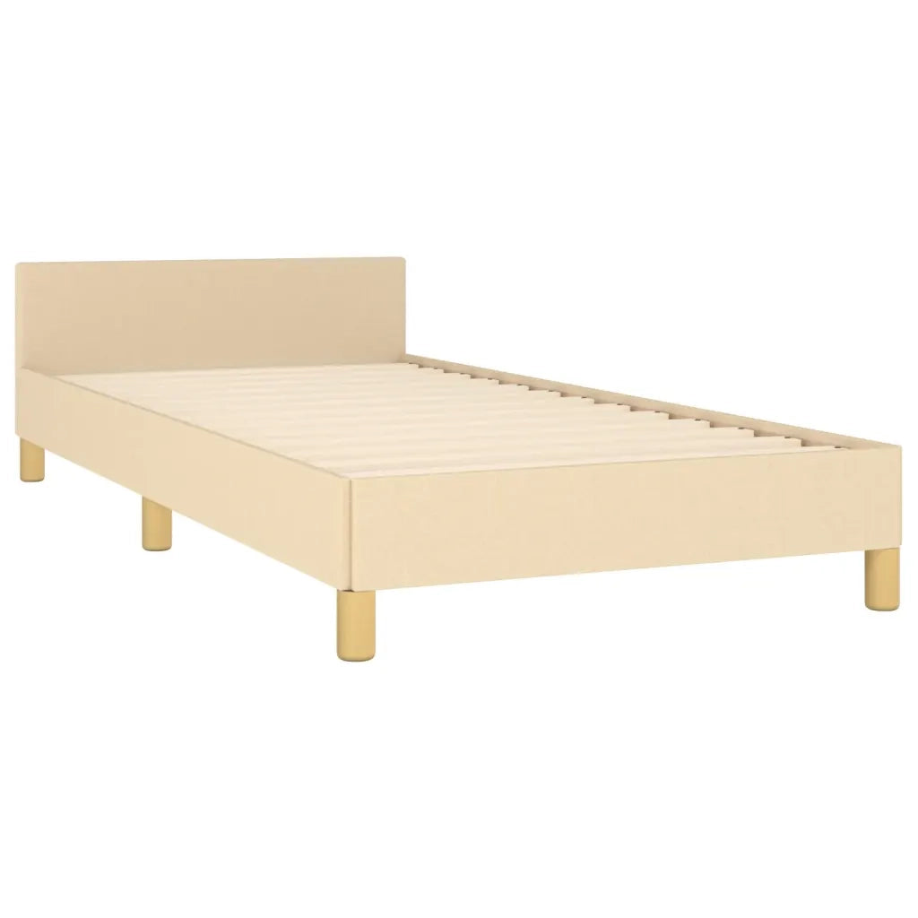 Giroletto con Testiera-Struttura Letto con testiera Crema 80x200 cm in Tessuto