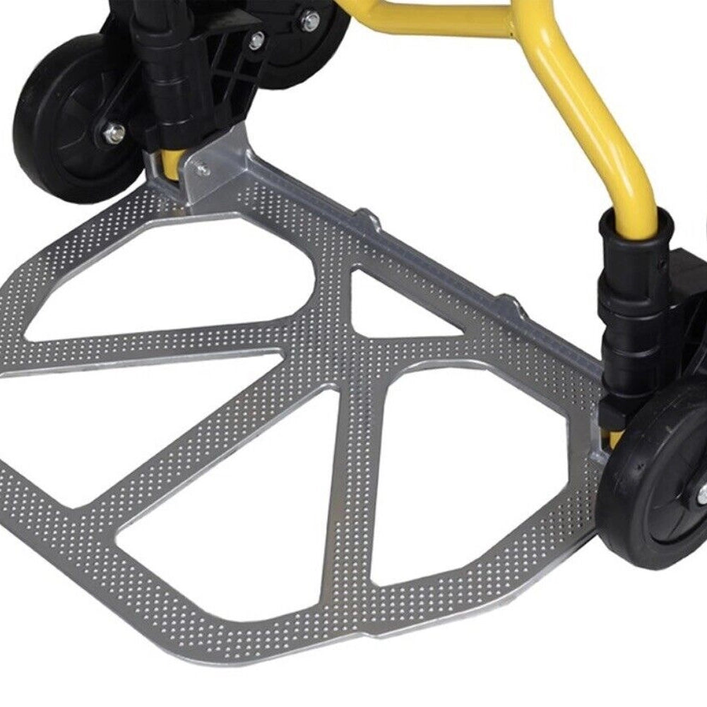 Carrello Saliscale Pieghevole Portapacchi in Acciaio Capacità 70 kg con 3 Ruote