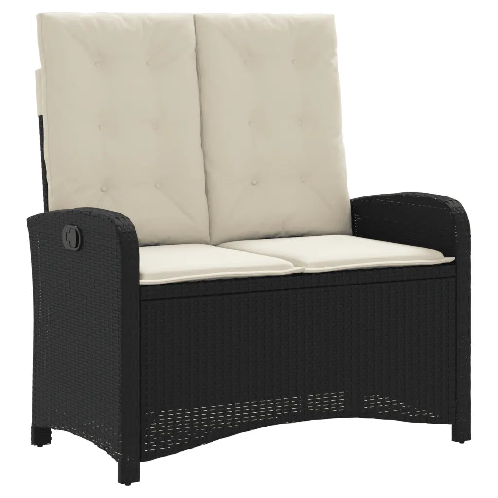 Set da Pranzo da Giardino 2 pz con Cuscini Nero in Polyrattancod mxl 114574