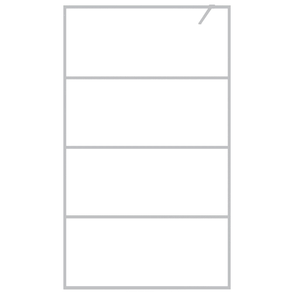 Parete Doccia Walk in Argento 115x195 cm Vetro Trasparente ESG