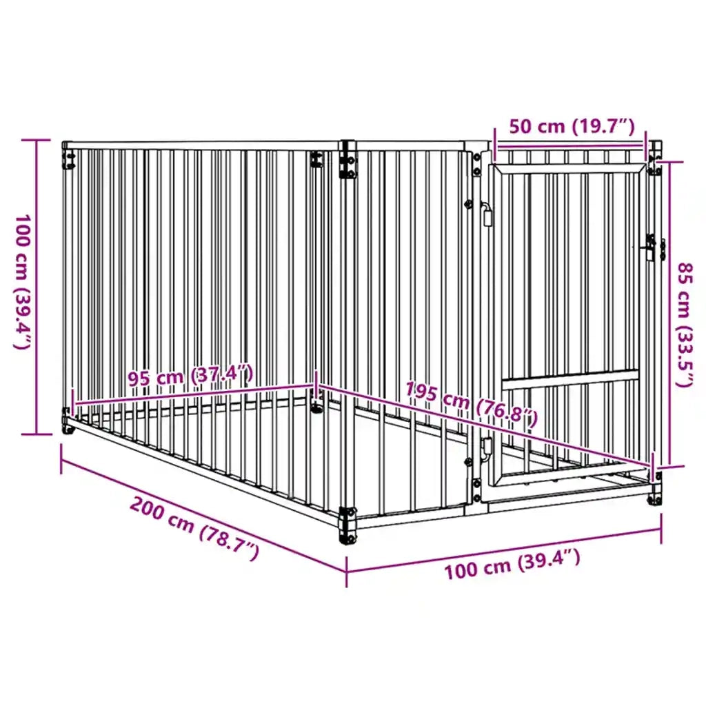 Canile da Esterno 100x200x100 cm 144488