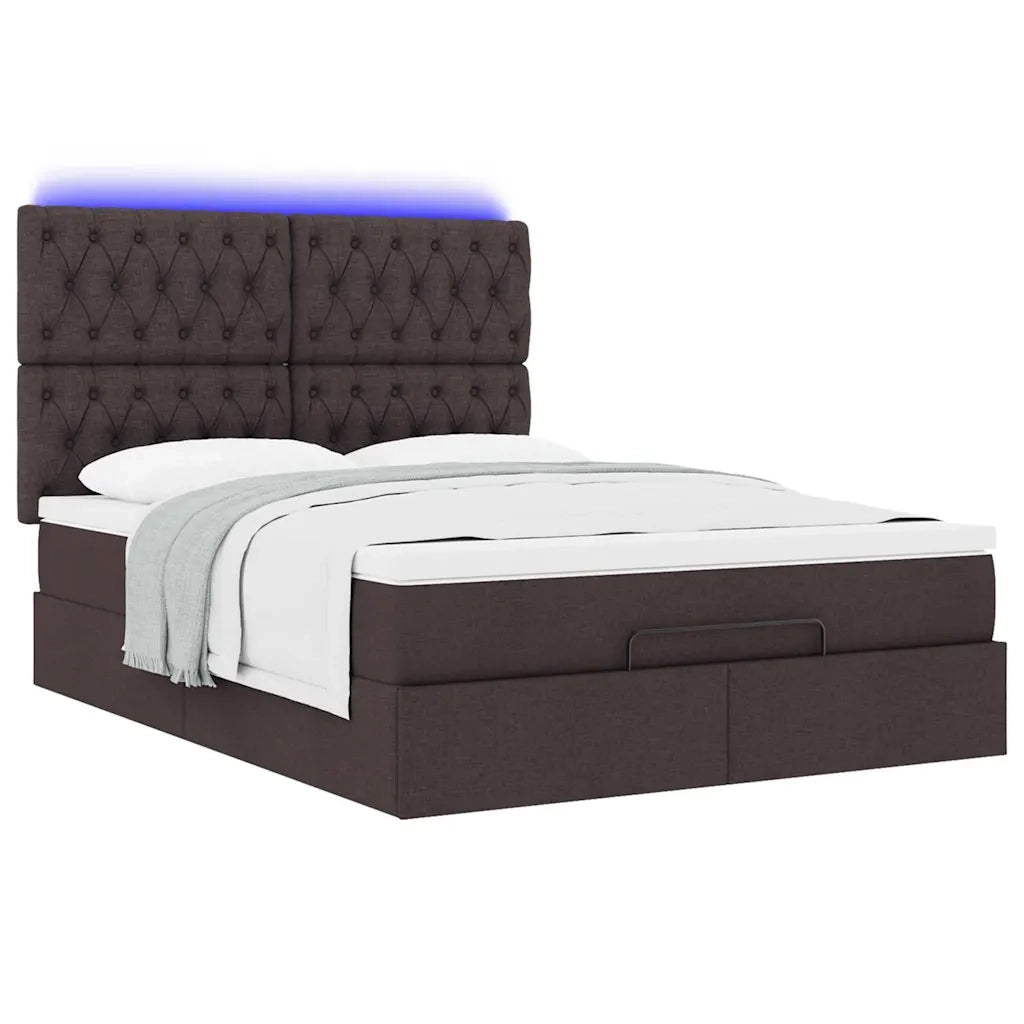 vidaXL Struttura Letto Pouf con Materasso 140x190 cm in Tessuto