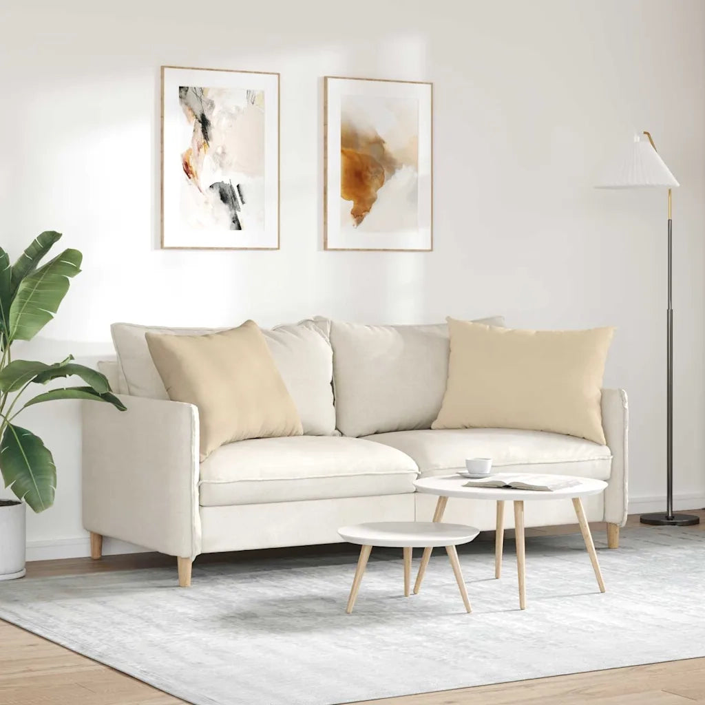 Cuscini da Divano 2 pz | Cuscini per sedie Crema 70 x 50 cm Tessuto