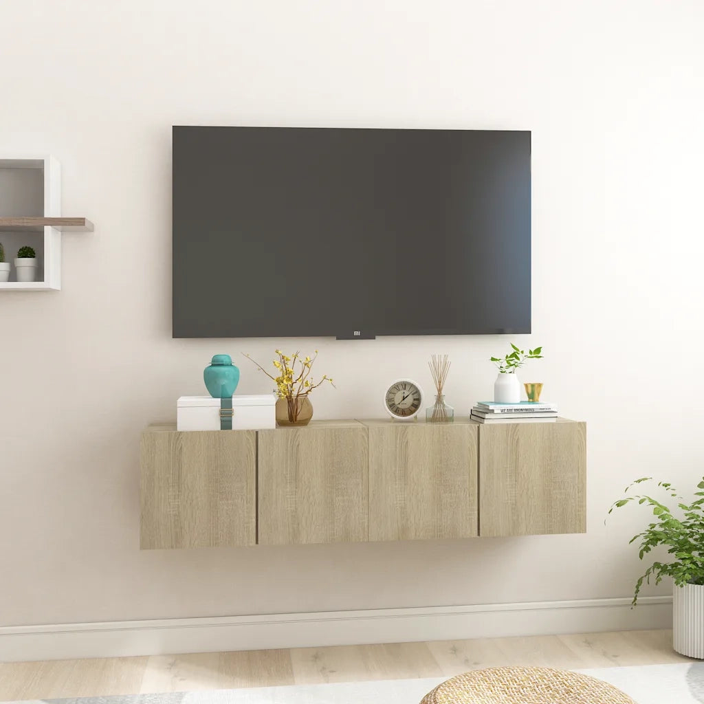 Mobili Porta TV Pensili 2pz | Armadietto TV | Mobile Porta TV Rovere Sonoma 60x30x30 cm