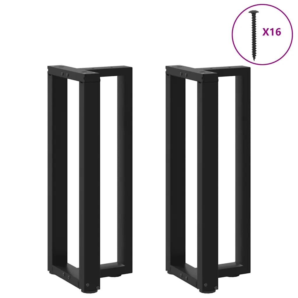Gambe per Tavolo Consolle a Forma di T 2 pz Nere 38x25x(72-73) cm Acciaio 4013044
