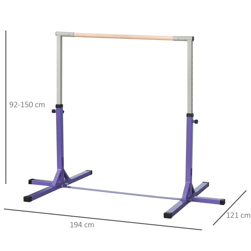 Sbarra Ginnastica per Bambini ¨C zephmum ¨C Regolabile 92-150 cm 75 kg 194x121x150 cm Viola