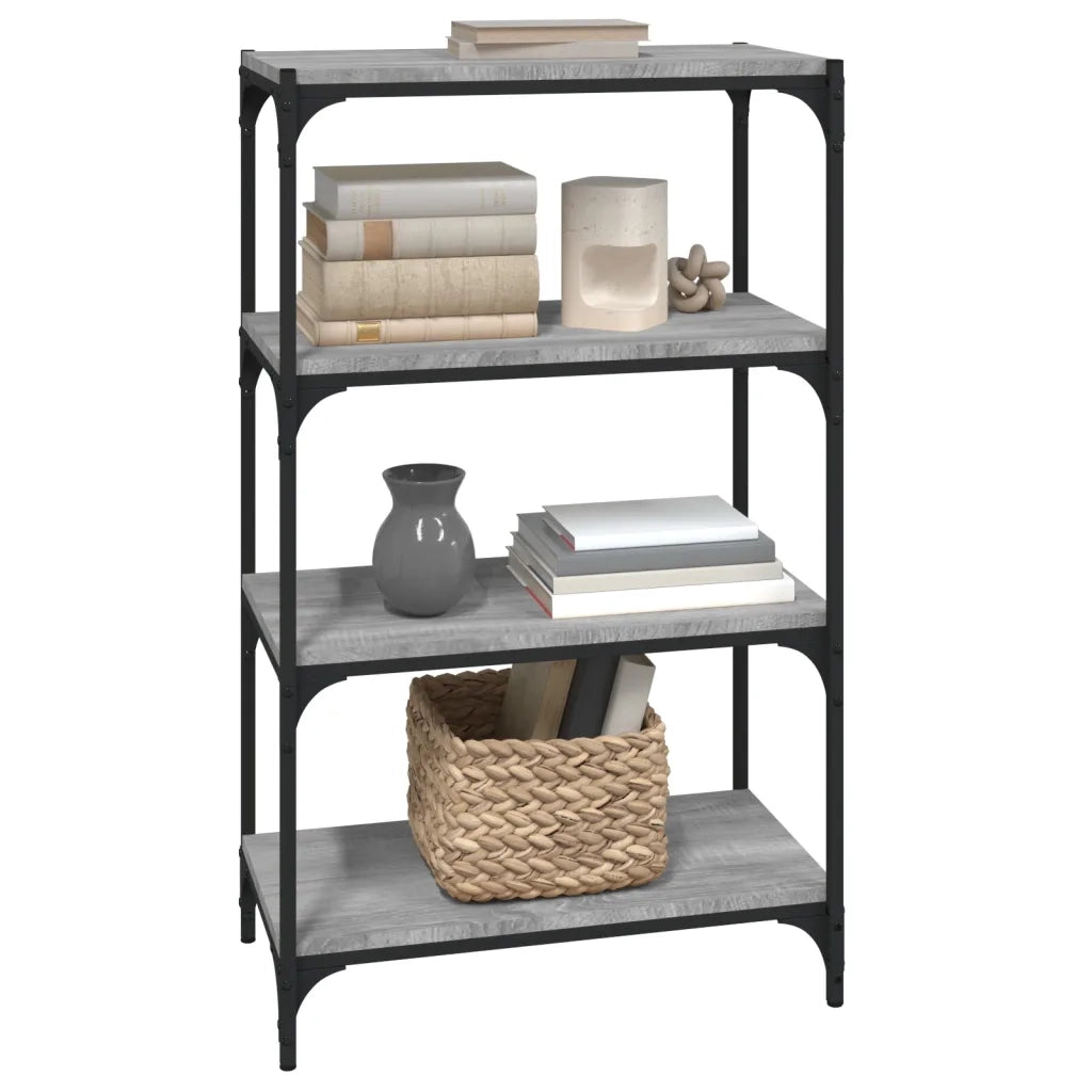 Libreria Grigio Sonoma 60x33x100 cm Legno Multistrato e Acciaio 819330
