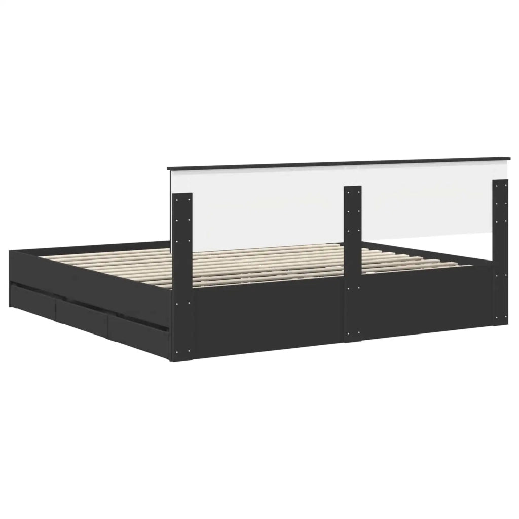 Struttura del letto Nero 200 x 200 cm Legno Ingegnerizzato 3410673