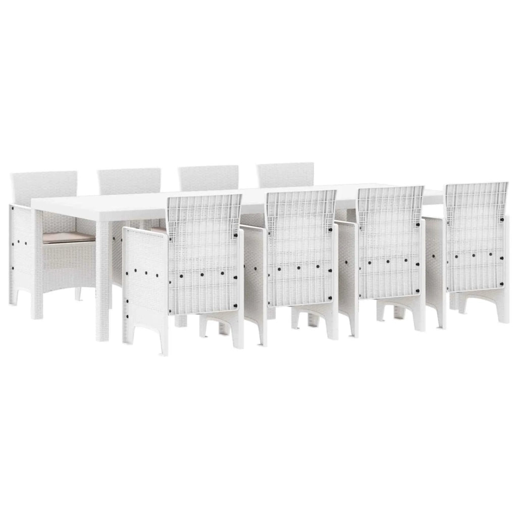 Set da Pranzo per Giardino 9 pcs Grigio chiaro Polipropilene 3378748