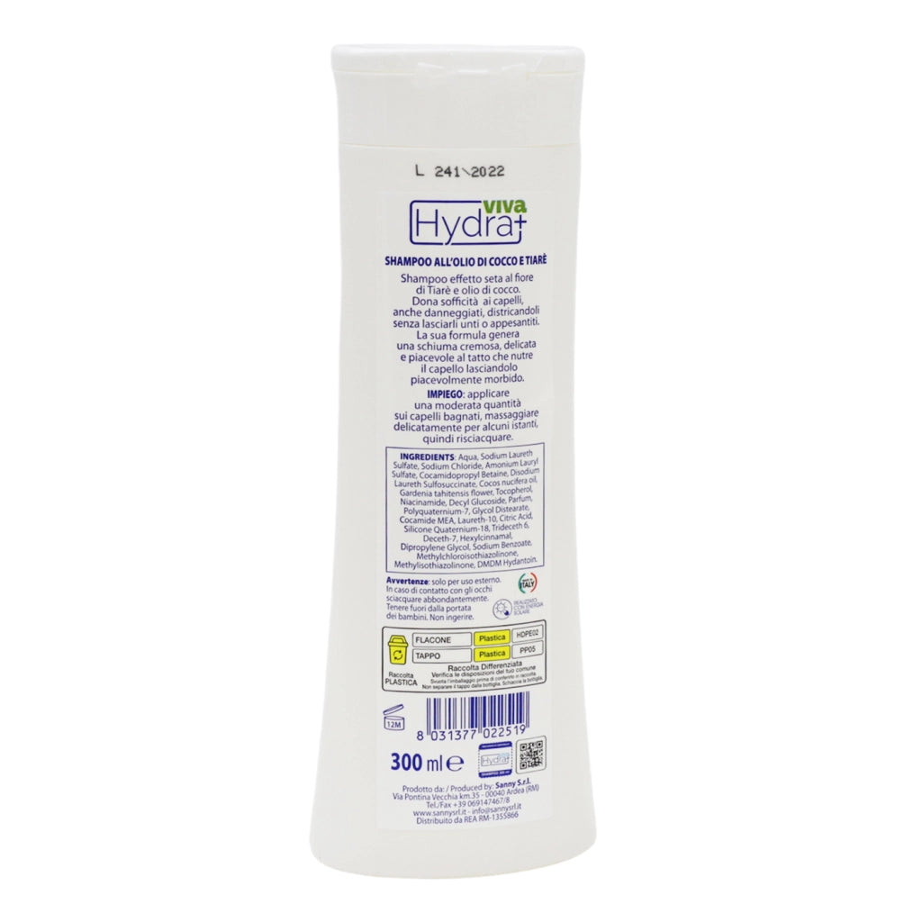 HYDRA VIVA+ SHAMPOO IN FORMATO DA 300 ML COCCO E TIARÈ