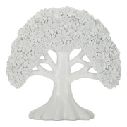 Scultura decorativa Albero in poliresina bianca