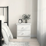 Comodino ALTA Bianco 41x35x41 cm in Legno Massello di Pino 353916
