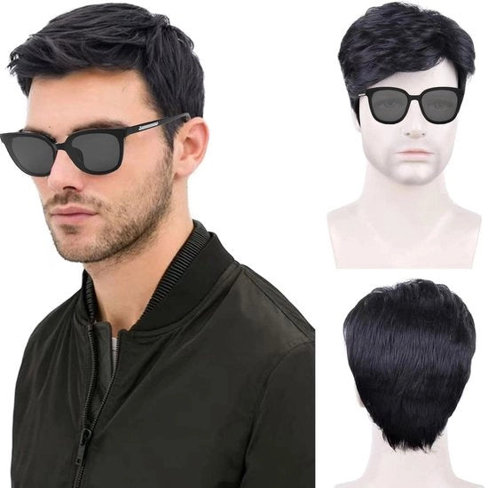 Parrucca uomo nero - Stile corto - Capelli ricci