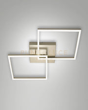 BARD  PLAFONIERA ORO OPACO L.65X65CM 2 LUCI A LED 3000K - 52W - 5180 lm DIMMERABILE C/ACC.