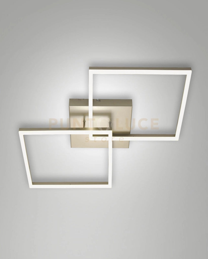 BARD  PLAFONIERA ORO OPACO L.65X65CM 2 LUCI A LED 3000K - 52W - 5180 lm DIMMERABILE C/ACC.