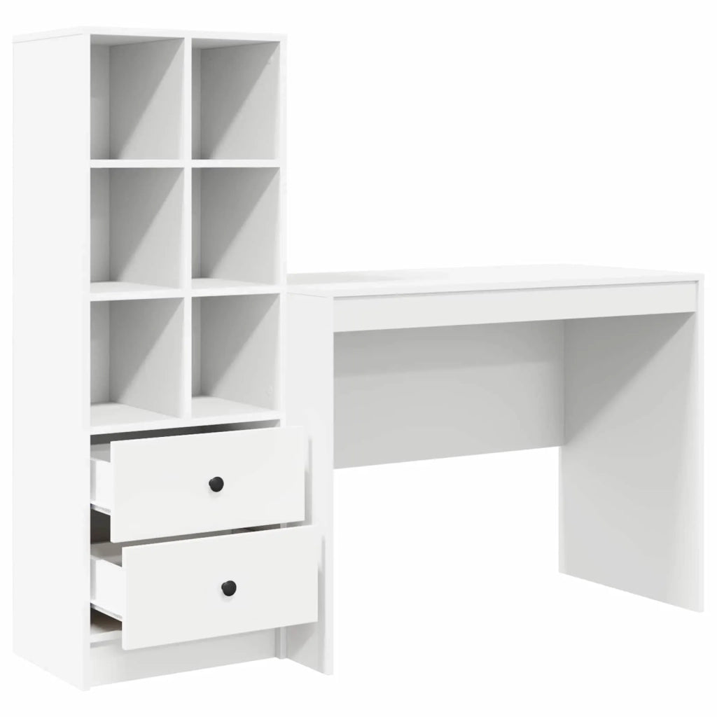 Scrivania con cassetto 2 pcs Bianco 3337369