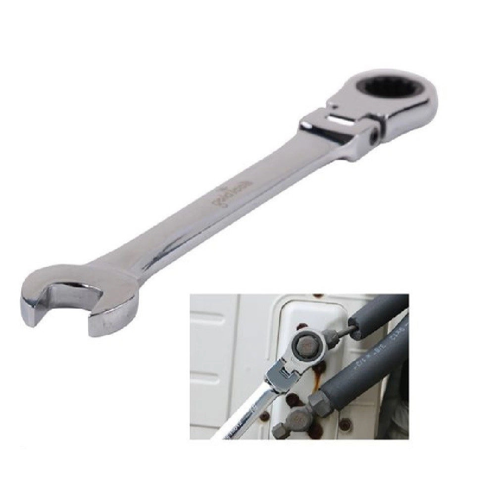 Trade Shop - Chiave A Cricchetto Combinata 18mm Testa Pieghevole Cromo Vanadio Utensile 91739 -