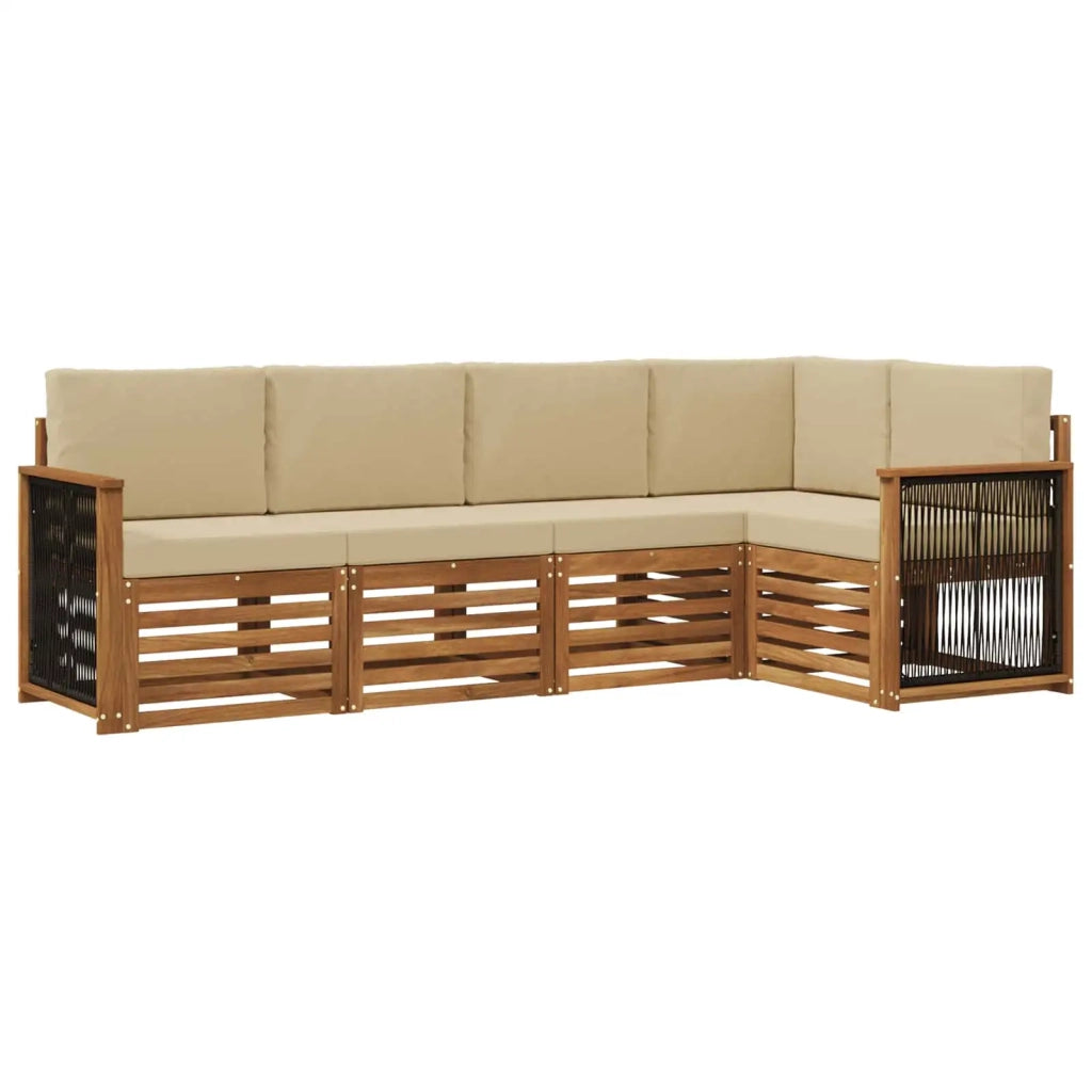 Set divano sezionale con cuscino 4 pcs Naturale 3384354