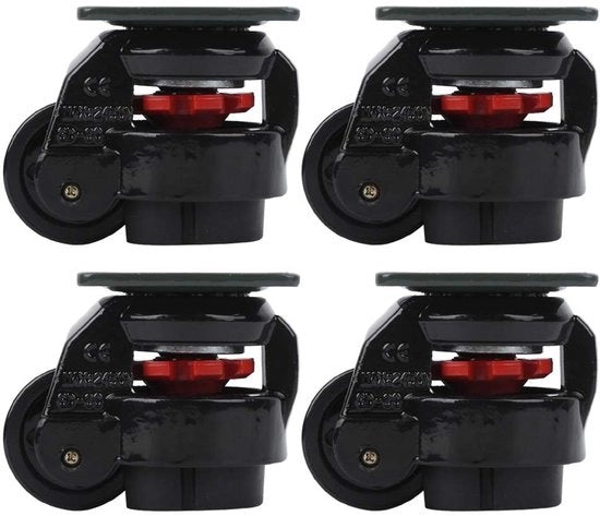 Set di livellamento a ruote di acciaio/plastica - 4 ruote - diametro 50mm - robuste e resistenti - ruote di acciaio con ruote di plastica - ruote di livellamento per ruote di acciaio con ruote di plastica