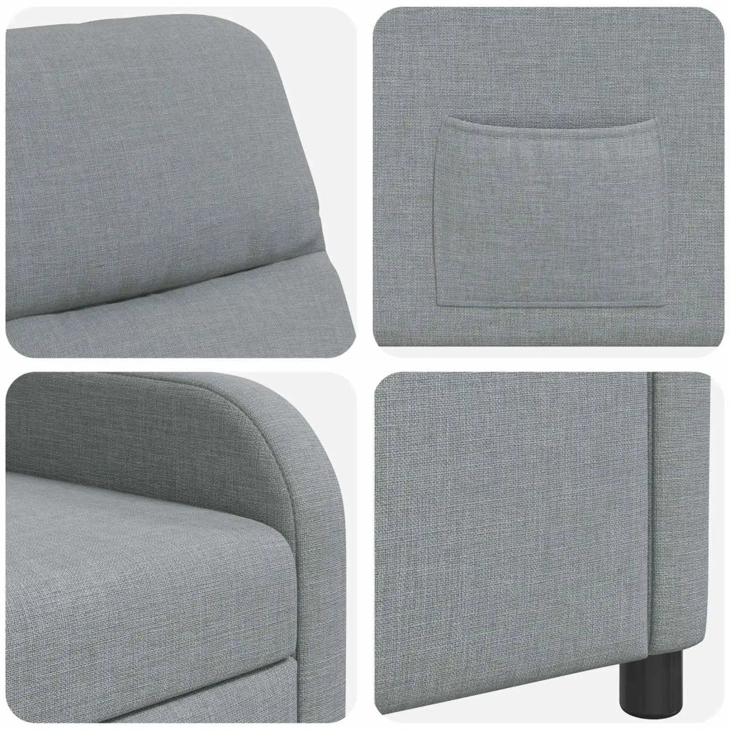 Divano Sedia-Poltrona reclinabile Grigio Chiaro Tessuto 343565