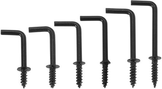 Hanger a forma L in acciaio di carbono - Duraturo e resistente alla corrosione - Nero - Adatto per l'appendere attrezzi e altro - 120 pezzi - Adatto per uso generale.