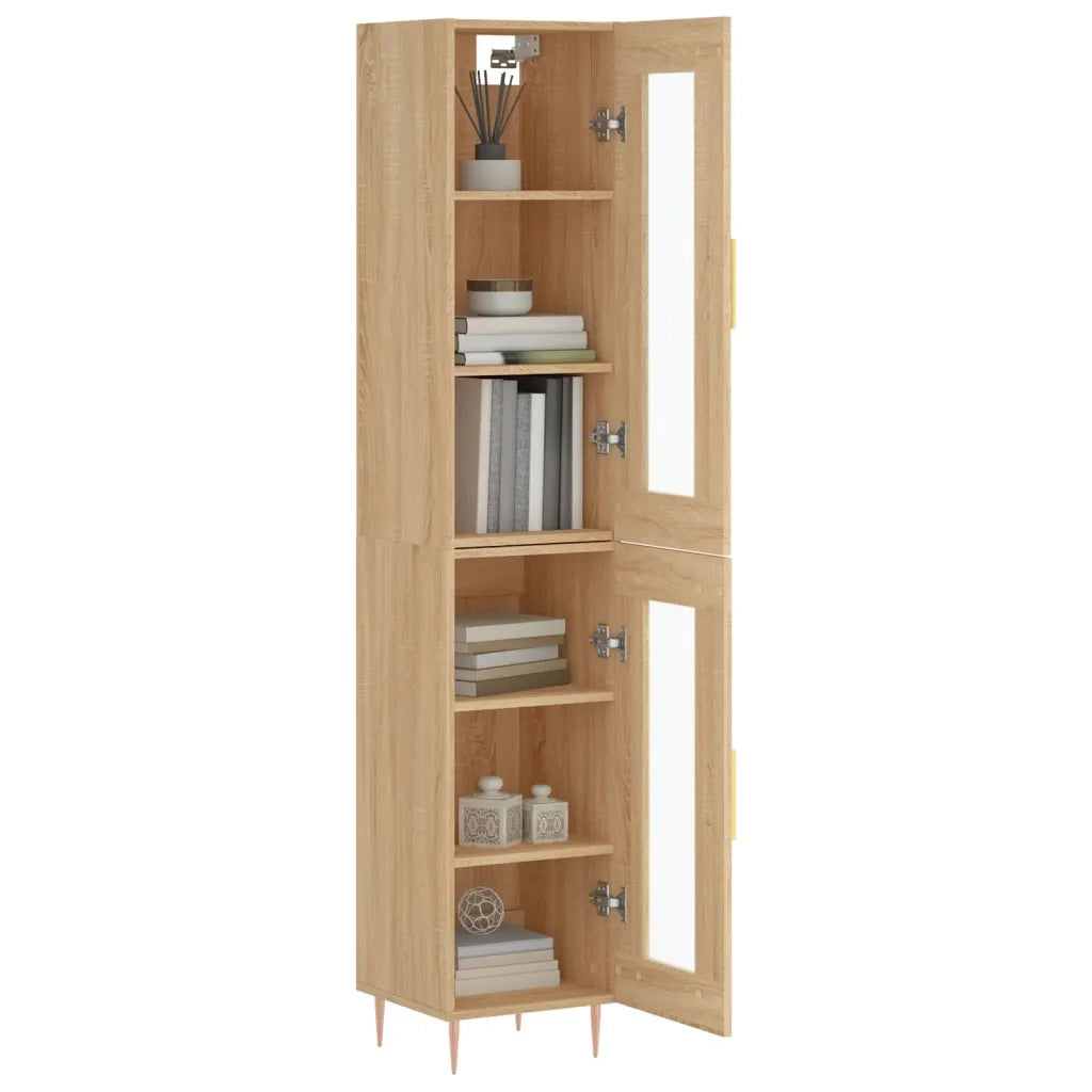 Credenza | Madia | Buffet da pranzo | Armadio da pranzo Rovere Sonoma 34,5x34x180 cm in Legno Multistrato