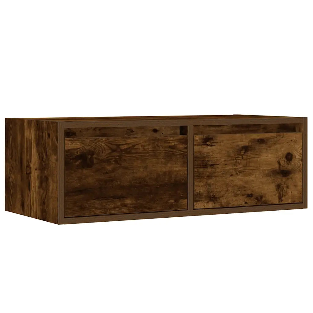 Mobile Porta TV con Luci LED Rovere Fumo 75x35,5x25 cm 860233