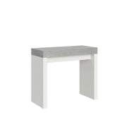Consolle allungabile 90x40/196 cm Roxell Mix Small piano Bianco Frassino - Cemento/Bianco Frassino
