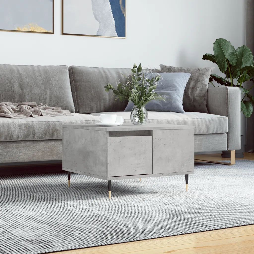 Tavolino salotto | Tavolino da caff¨¨ | Tavolino da Soggiorno Grigio Cemento 55x55x36,5 cm Legno Multistrato