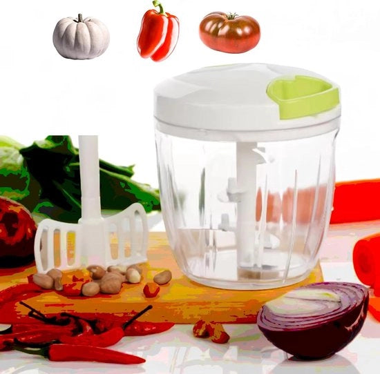 Hakmolen Manuale 900 ml - Hakmolen per Verdure, Frutta e Carne con 5 Lame - Inclusa Guardia - Manuale