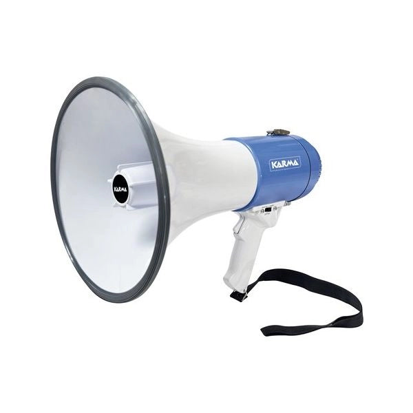 Megafono karma gt 1227li 25w con sirena e fischietto white e blue