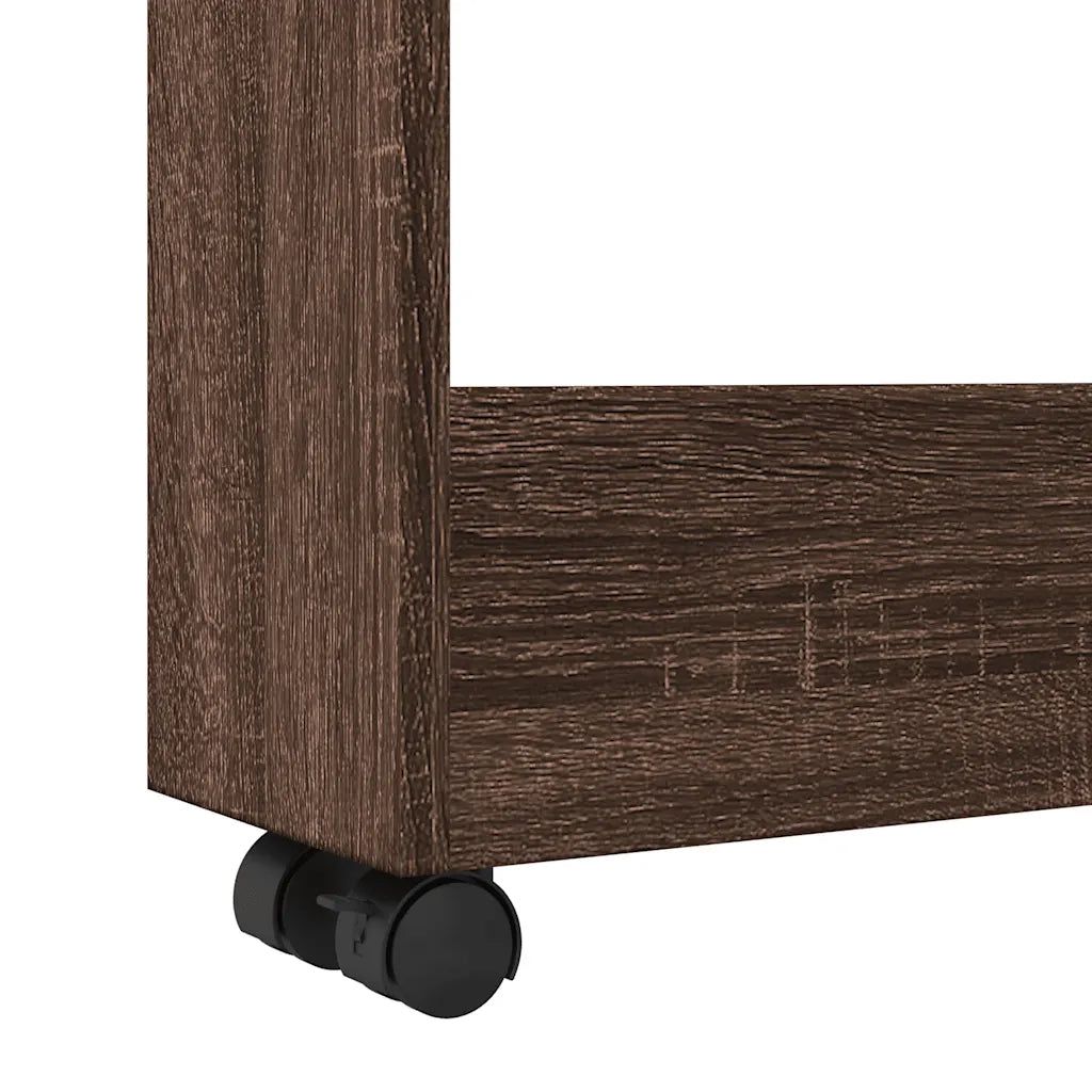 Carrello Stretto a 3 Livelli Rovere Marrone in Truciolato