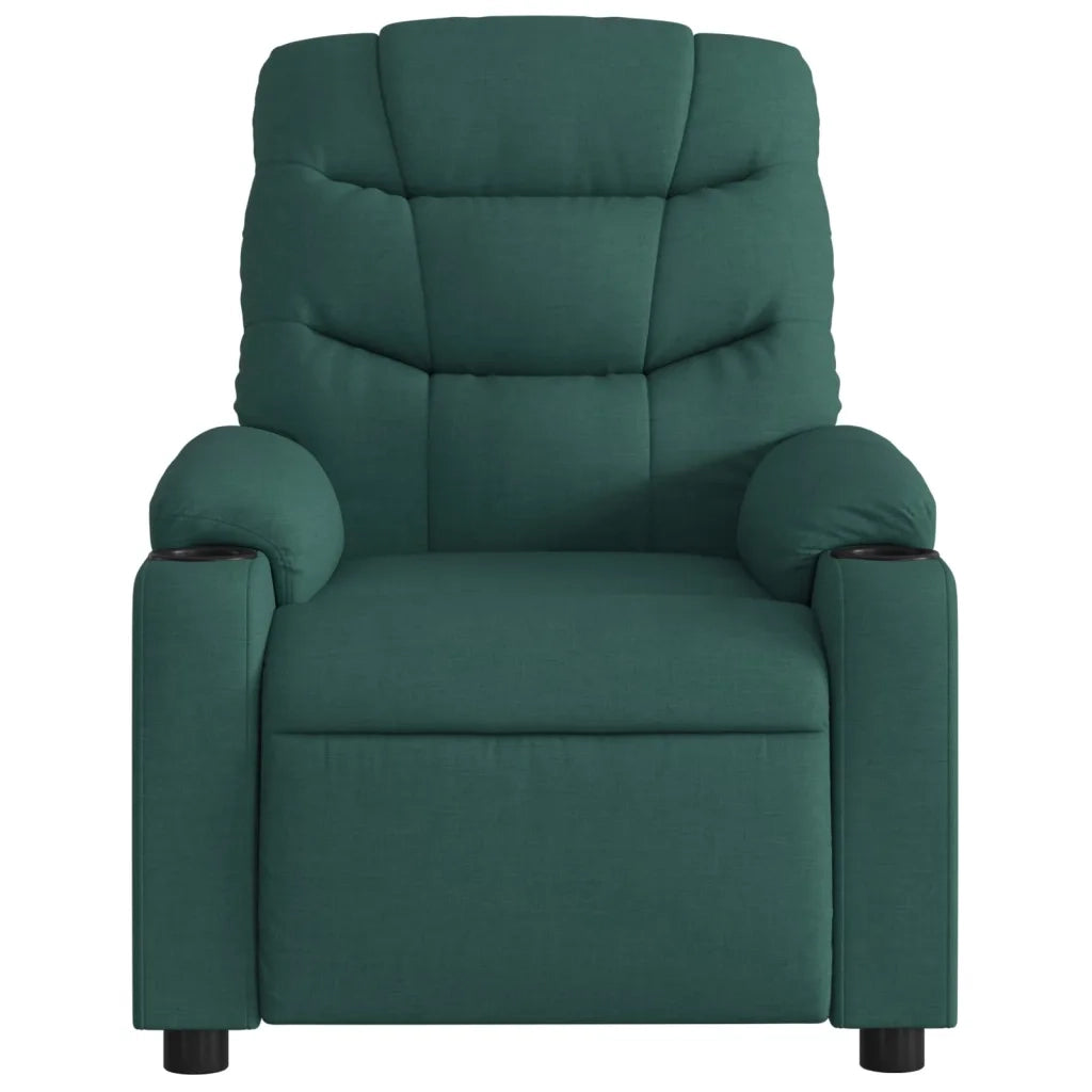 Poltrona | Sedia Relax Reclinabile in Tessuto Verde Scuro