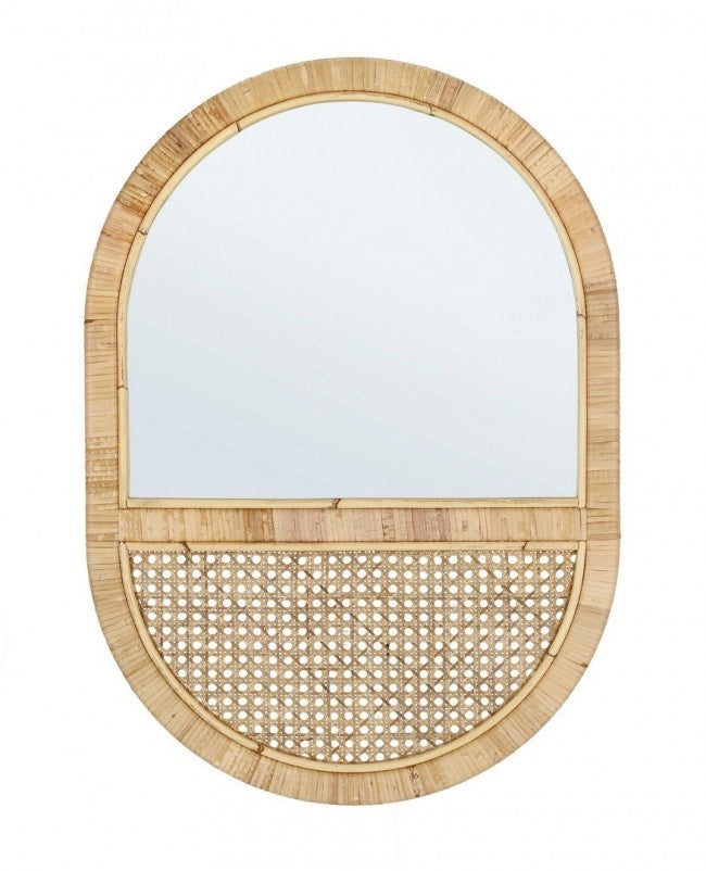 Specchio Legno Marrone Boho da Parete 50x70 cm - EDWARDS