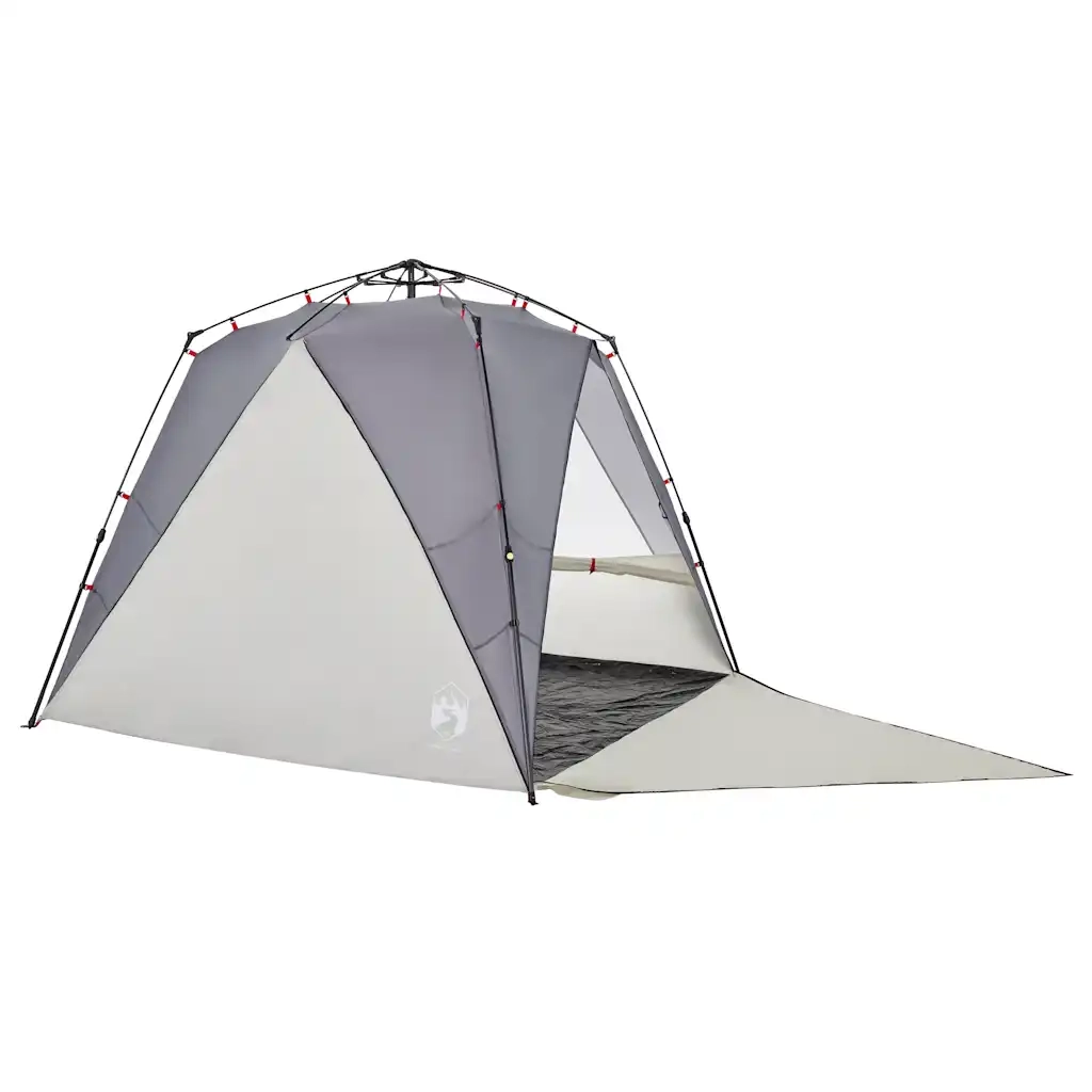 Tenda da Spiaggia 4 Persone Grigio Rilascio Rapido Impermeabile 4005307
