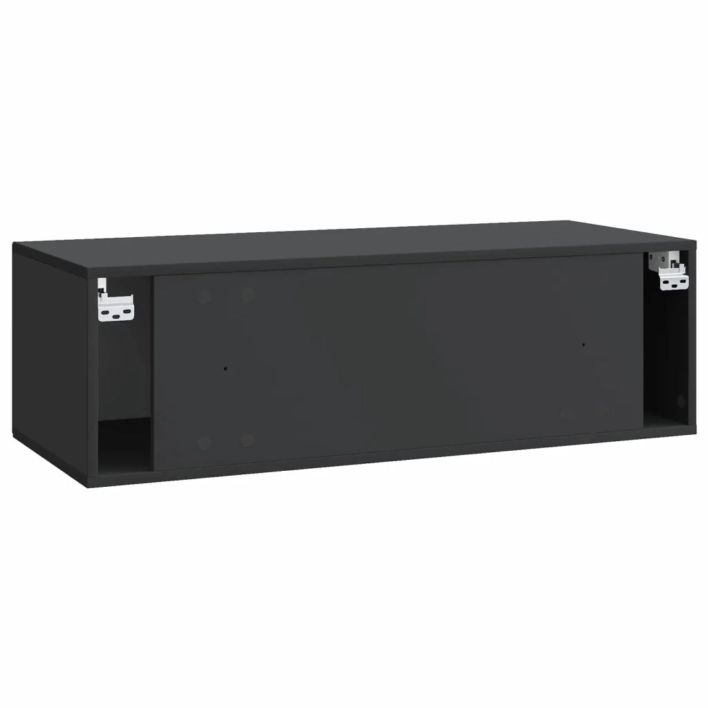 Mobile Porta TV da Muro Montaggio a parete Nero 98 x 41 x 30 cm