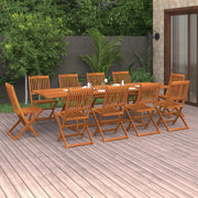 Set da Pranzo da Giardino 11 pz 280x90x75 cm Massello di Acacia 3086992