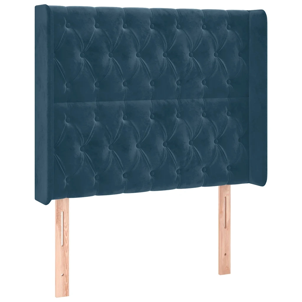 Testiera a LED Blu Scuro 93x16x118/128 cm in Velluto 3124424