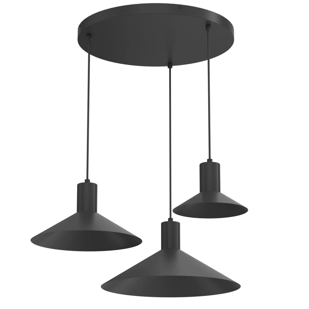 Lampada sospesa Nox 3xGU10 nera in metallo