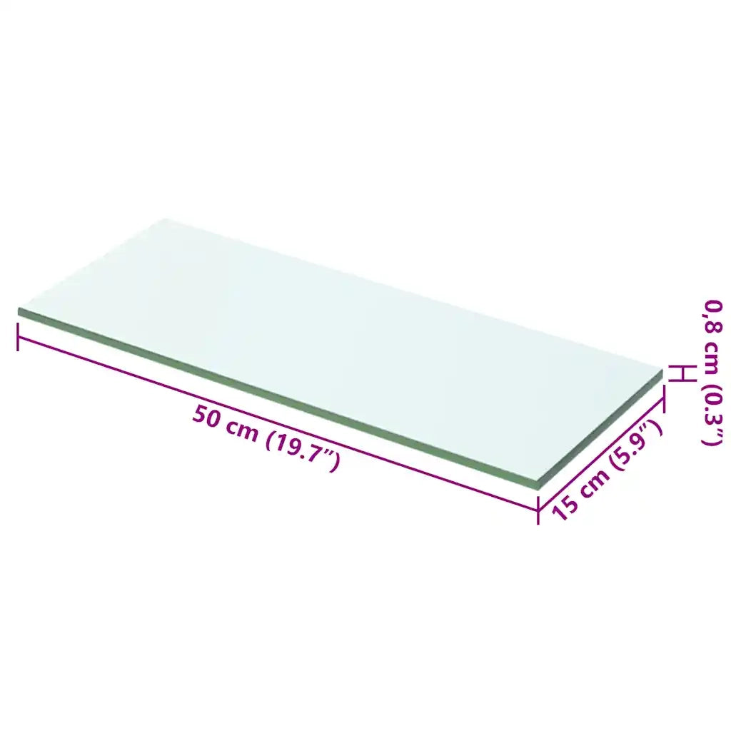 Mensola | Ripiano | Scaffale in Vetro Trasparente 50x15 cm