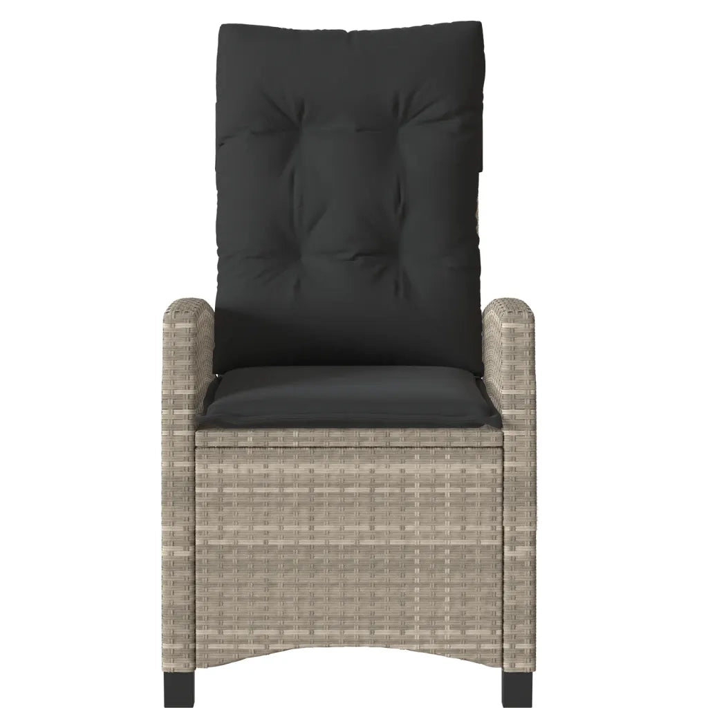 Sedie Reclinabili Giardino 2 pz | Sedie da Esterno Cuscini Grigio Chiaro Polyrattan