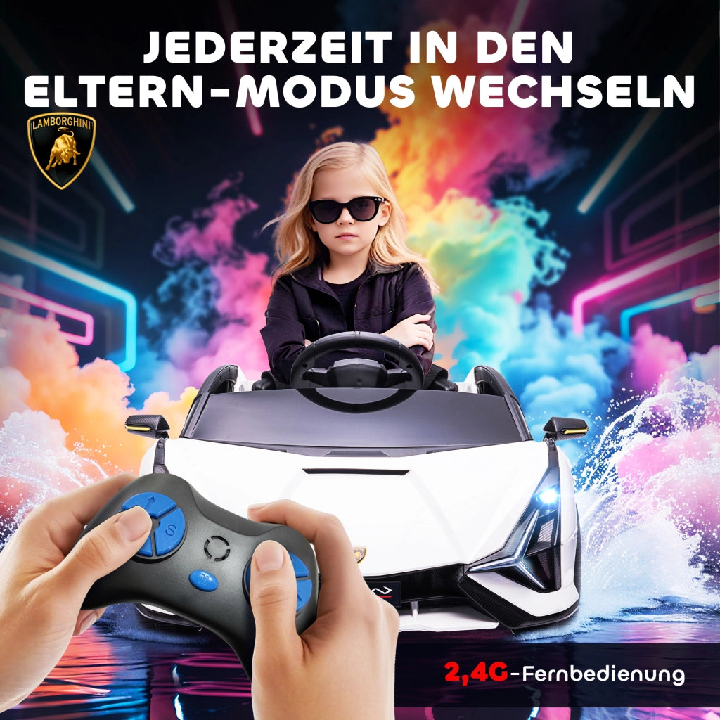 Auto elettrica per bambini 12V con telecomando 2,4G ¨C zephmum ¨C bianco