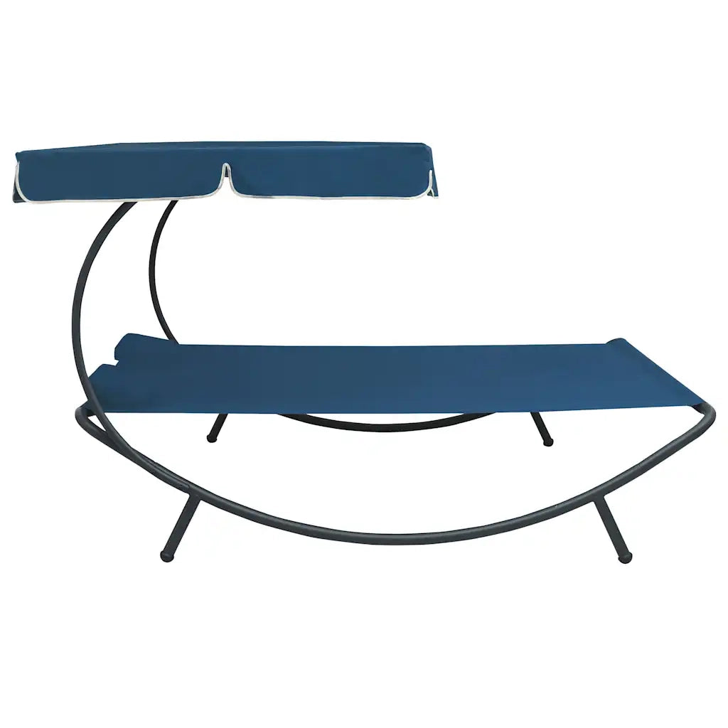 Lettino Prendisole con Baldacchino e Cuscini Blu cod mxl 71224