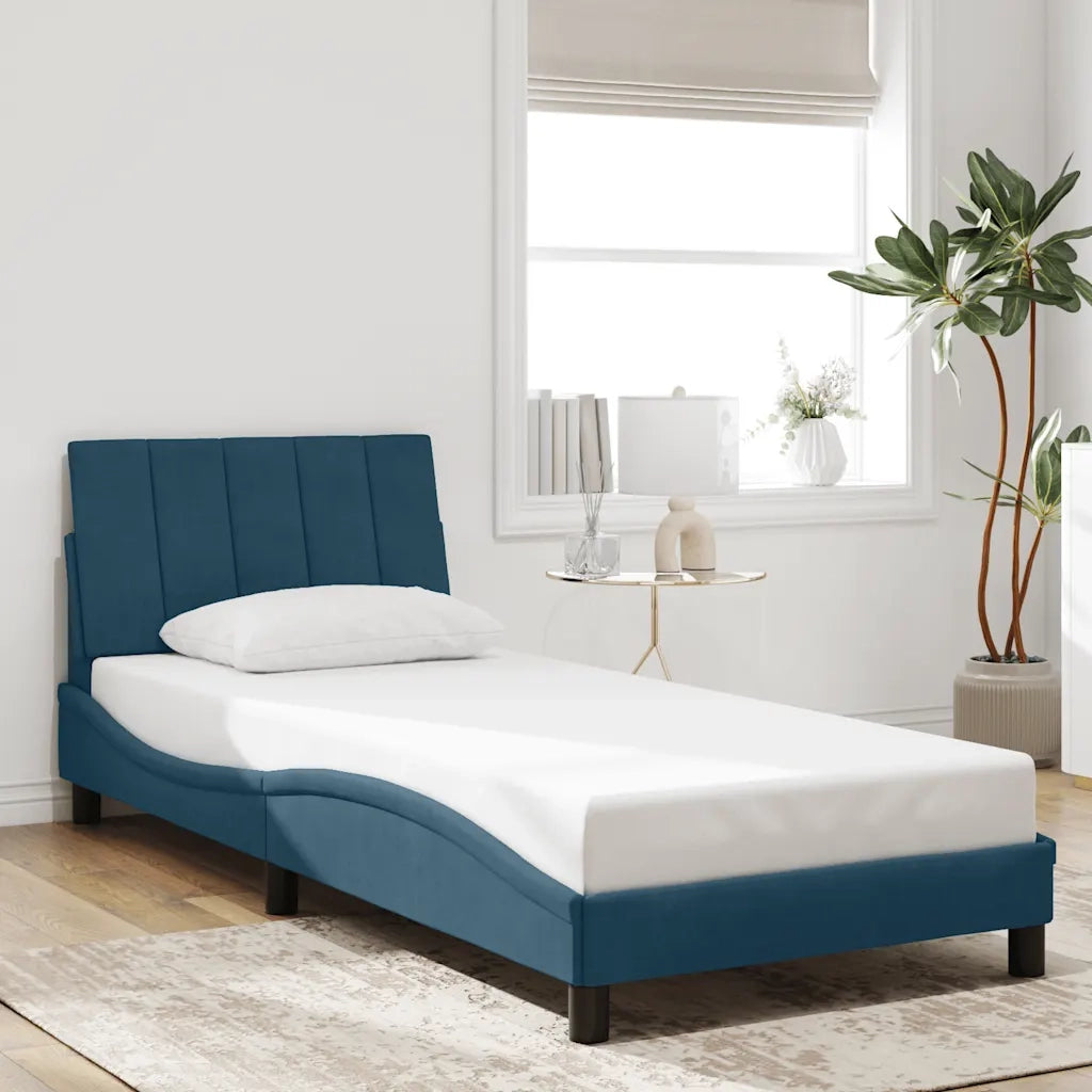 Giroletto senza Materasso Hanko Blu 90x200 cm in Velluto