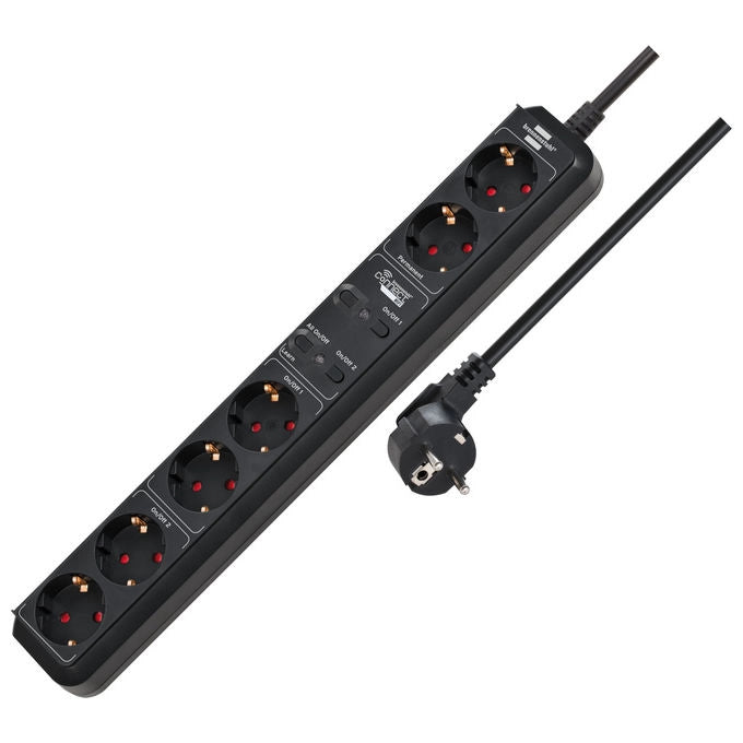 Brennenstuhl 1159760946 Connect Eco-Line Presa Multipla WiFi 6 prese 4 switchabili 2 permanenti lunghezza cavo 1,5 m colore Nero
