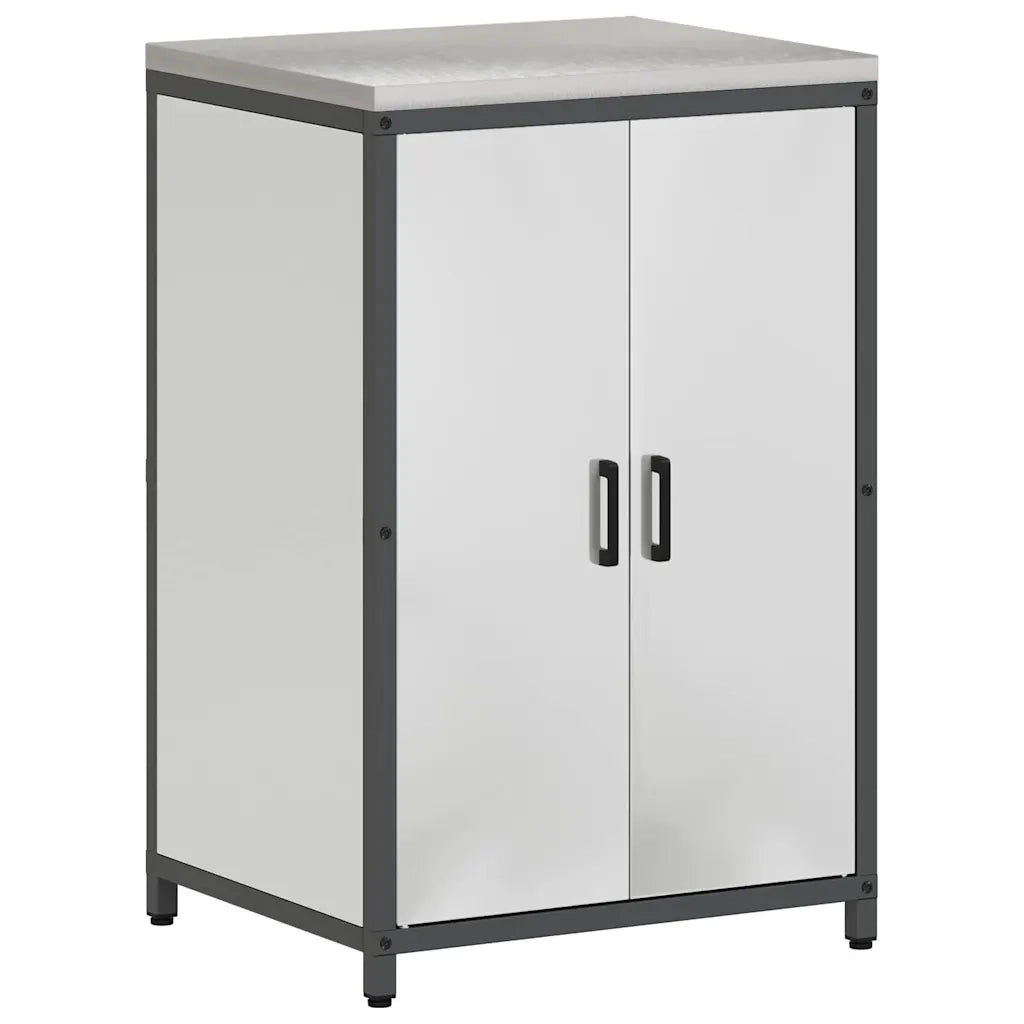 vidaXL Set di Stoccaggio per Cucina 2 pcs Argento 150 x 50 x 92 cm