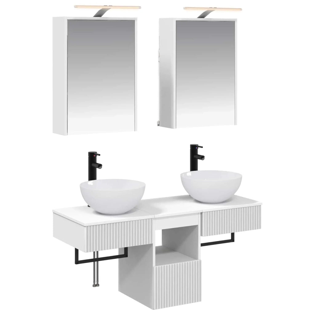 Set di Armadi da Bagno 5 pcs Bianco 43 x 16 x 62,5 cm 3406279
