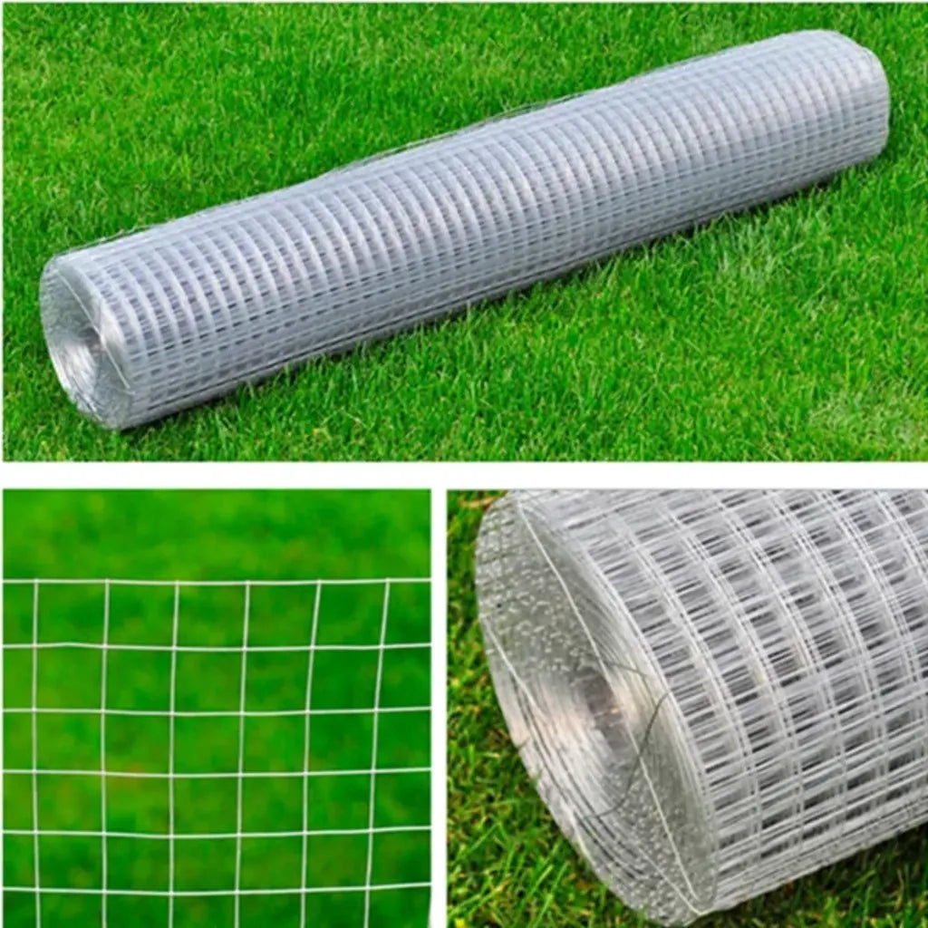 Recinzione da Giardino | Recinzione in Rete in Acciaio Zincato Quadrata 1x25 m Argento